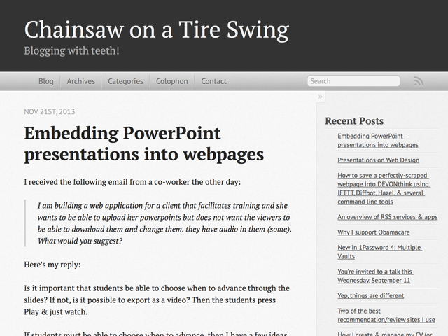 Chainsaw on a Tire Swing, cropped